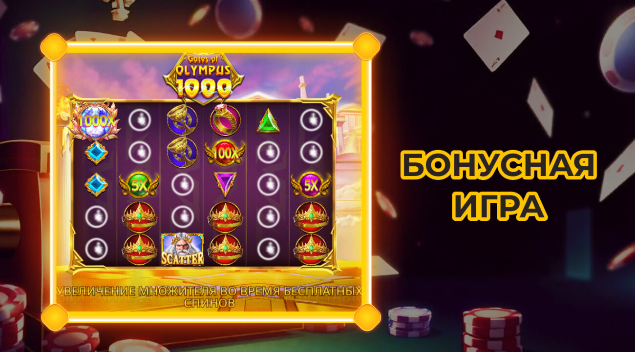 бонусная игра Gates of Olympus 1000
